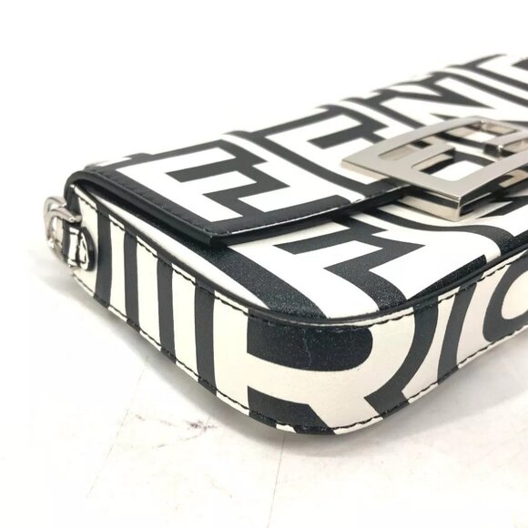 FENDI 7AS142 Marc Jacobs collab Baguette Pouch Logo Shoulder Bag 2WAY Hand Bag - Picture 5 of 16